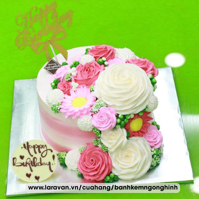 Bánh kem sinh nhật tạo hình bông hoa