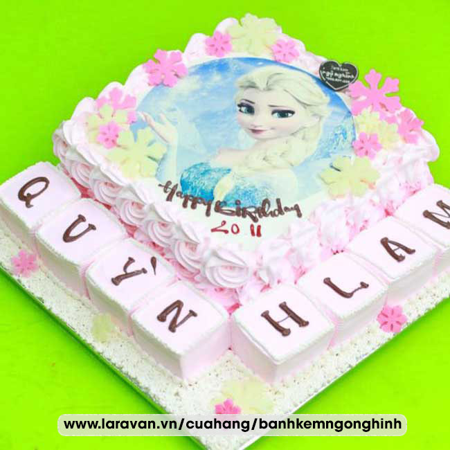 Bánh kem sinh nhật in hình công chúa elsa