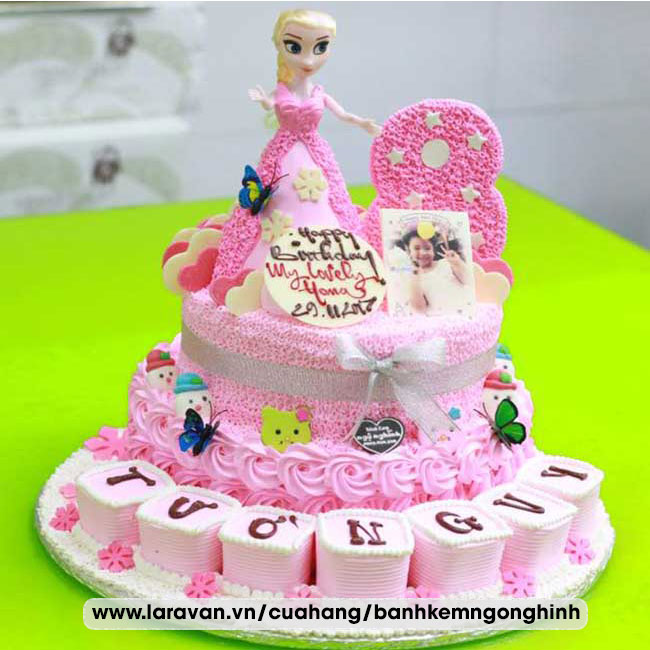 Bánh kem sinh nhật tạo hình công chúa elsa