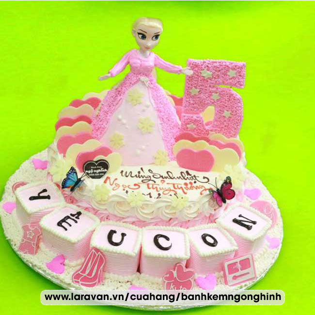 Bánh kem sinh nhật tạo hình công chúa elsa