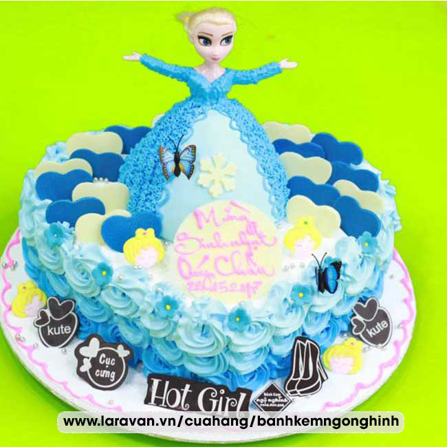 Bánh kem sinh nhật in hình công chúa elsa