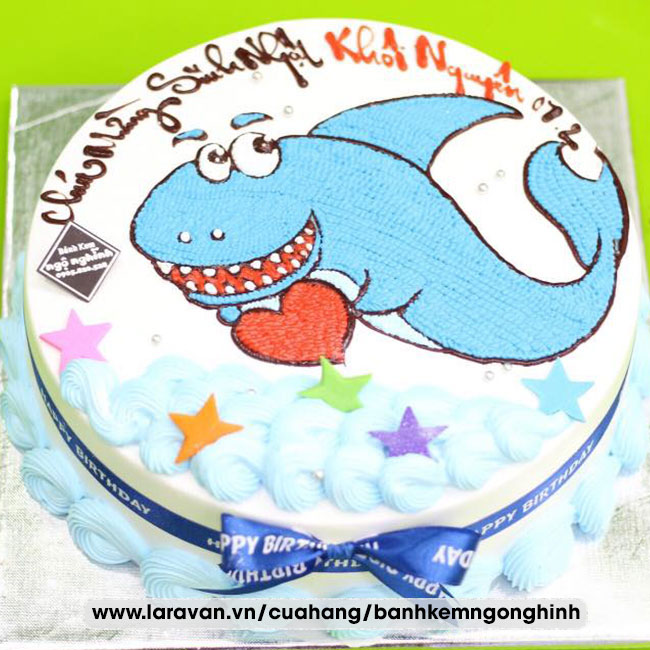 Bánh kem sinh nhật vẽ hình cá mập