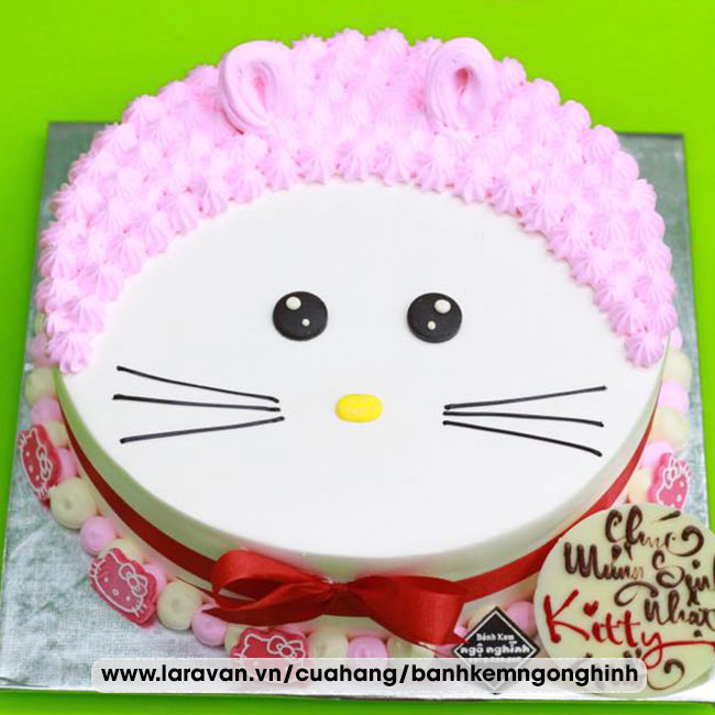 Bánh kem sinh nhật tạo hình mặt chú mèo đáng yêu