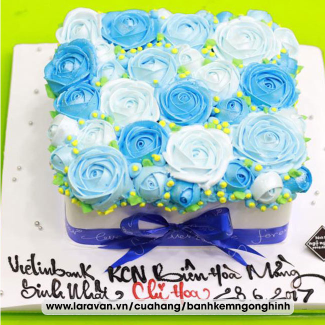 Bánh kem sinh nhật tạo hình giỏ hoa mừng sự kiện công ty