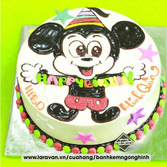 Bánh kem sinh nhật nhân vật hoạt hình chuột mickey