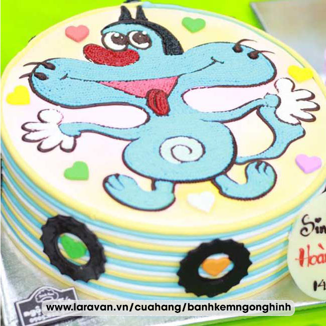 Bánh kem sinh nhật nhân vật hoạt hình mèo oggy