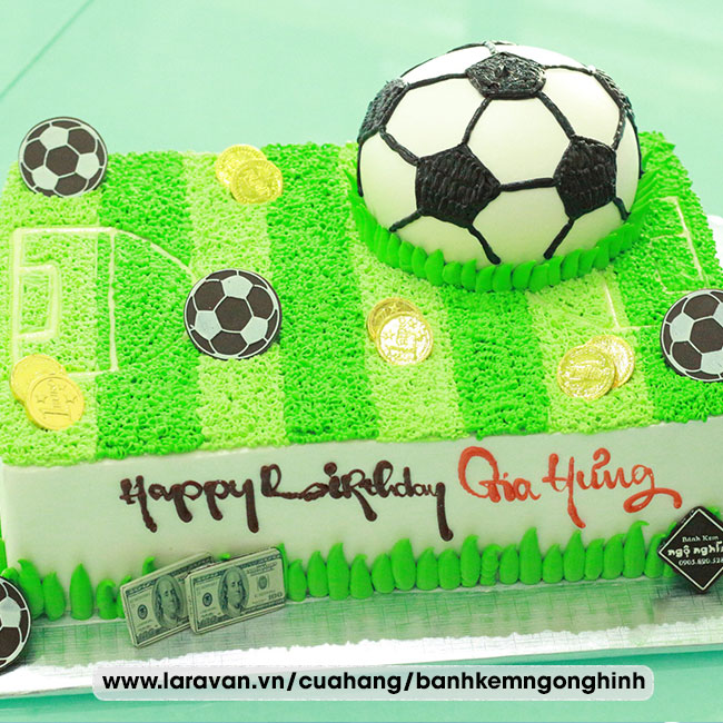 Bánh kem sinh nhật hình các cầu thủ đang đá bóng trên sân cỏ ấn tượng - Bánh  Thiên Thần : Chuyên nhận đặt bánh sinh nhật theo mẫu