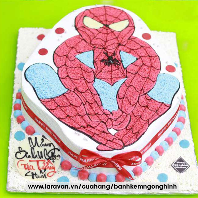 Bánh kem sinh nhật tạo hình người nhện