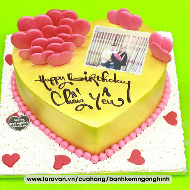 Bánh sinh nhật trái tim lớn và triệu tim nhỏ dễ thương tặng sinh nhật chồng  yêu 6147 - Bánh sinh nhật, kỷ niệm