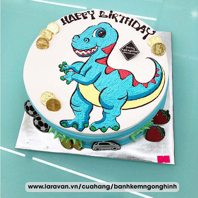 Bánh kem sinh nhật vẽ hình khủng long