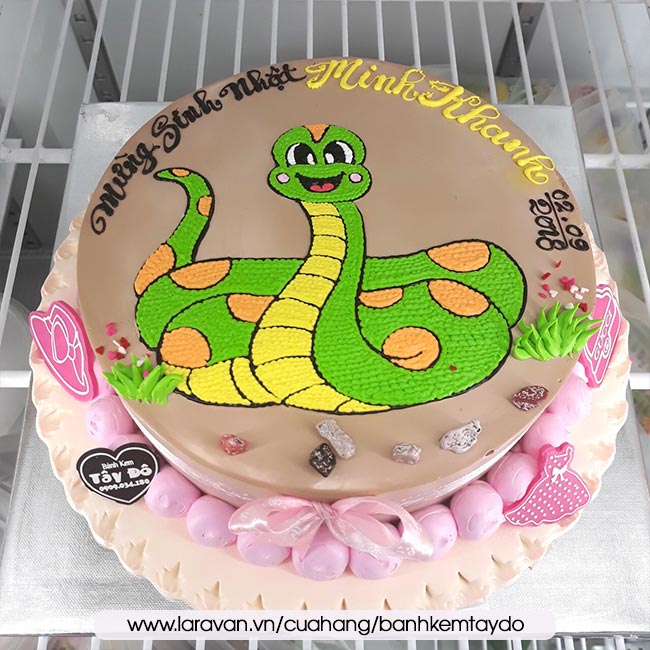 Hướng dẫn cách Bánh kem vẽ hình con rắn trang trí bánh sinh nhật, tiệc táo  bạo