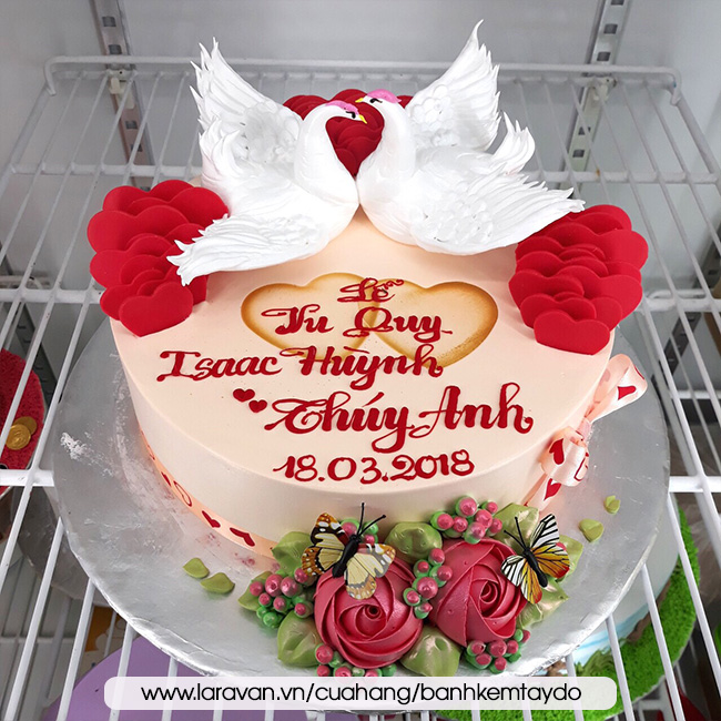 Bánh gato sinh nhật 3 tầng kỷ niệm 30 năm ngày cưới của bố mẹ 5309 - Bánh  Cưới